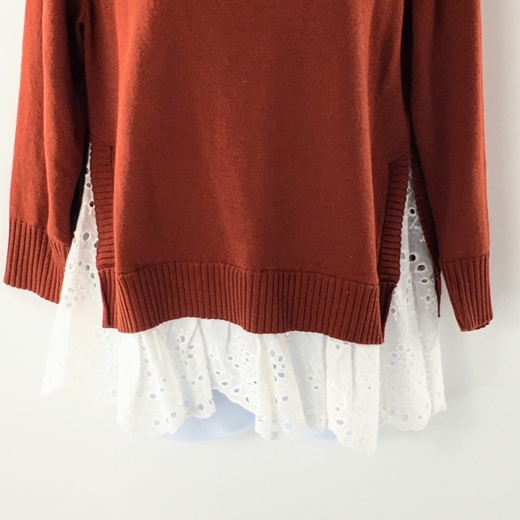 Roller Rabbit Womens Sweater Cashmere Blend 2fer Mock Neck 3/4 Sleeve Sz M - Picture 4 of 11